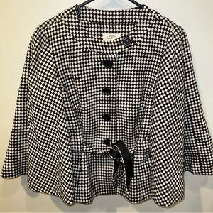 Ann Taylor Loft Women's Black And White  Wool blend  Blazer Jacket 6